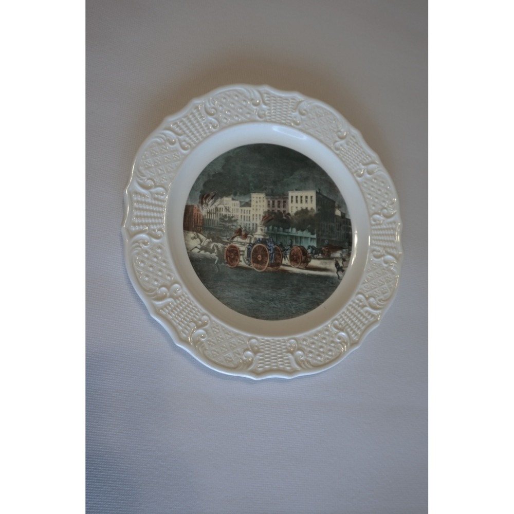 Sun Glo Studios Currier and Ives The Life of a Fireman Americana Series Plate